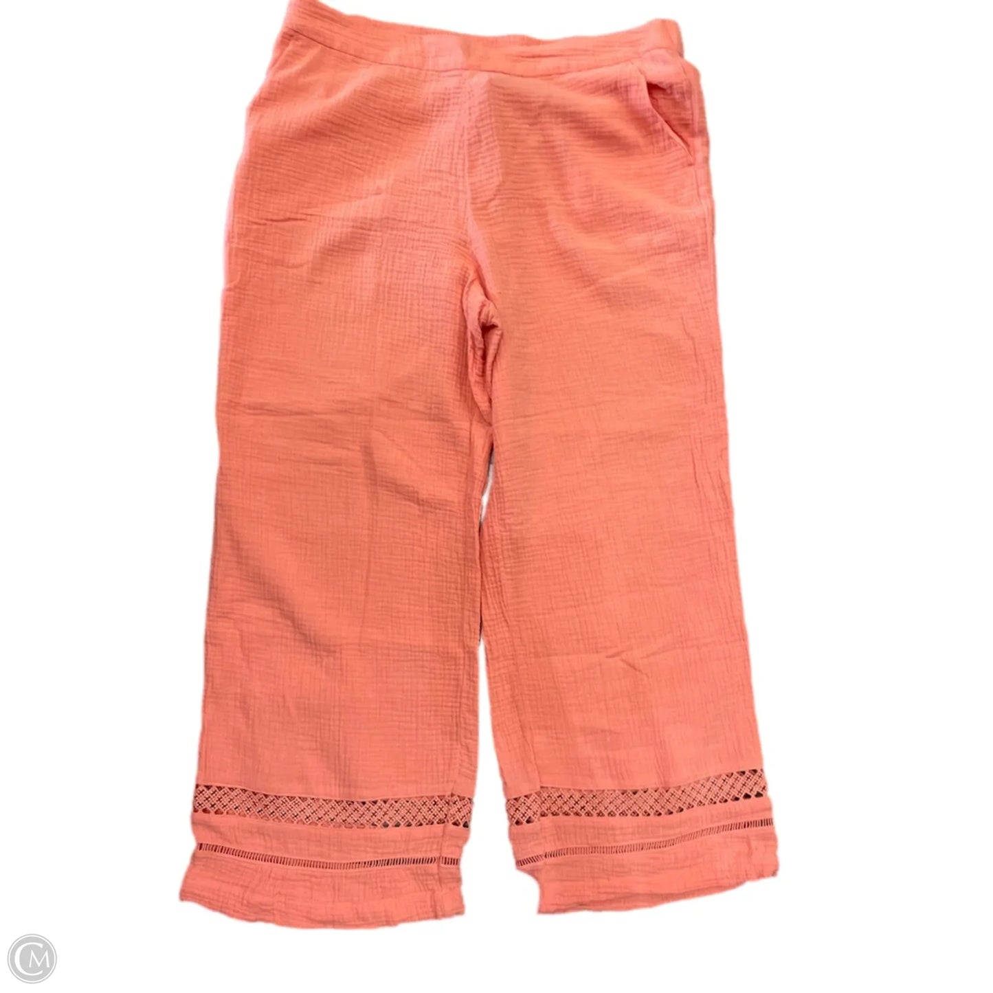 Pants Linen By Isaac Mizrahi In Coral, Size: L