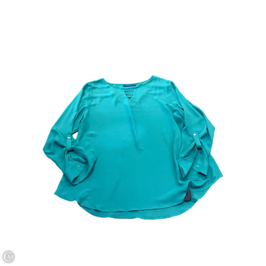 Blouse Long Sleeve By Apt 9 In Teal, Size: Xxl