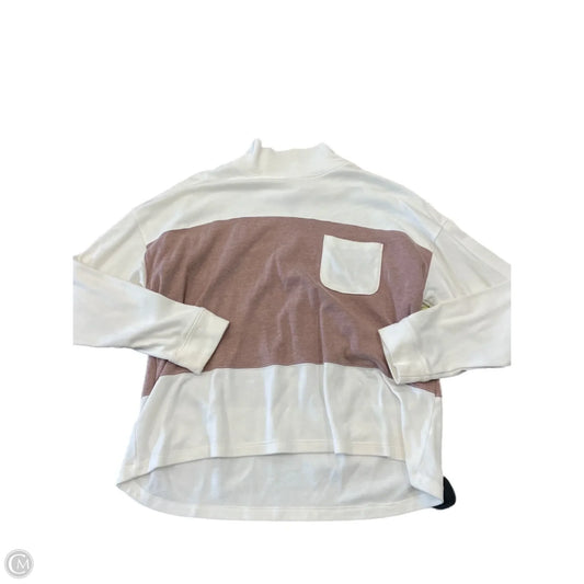 Top Long Sleeve By Croft And Barrow In Cream & Tan, Size: Xxl