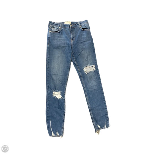 Jeans Skinny By Free People In Blue Denim, Size: 4