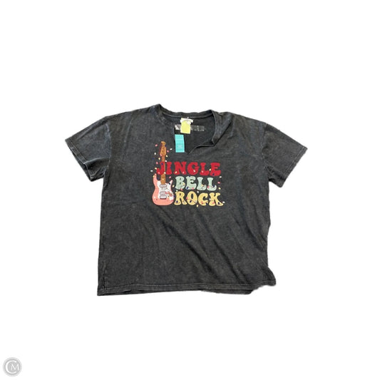 Top Short Sleeve By Maurices In Grey, Size: L