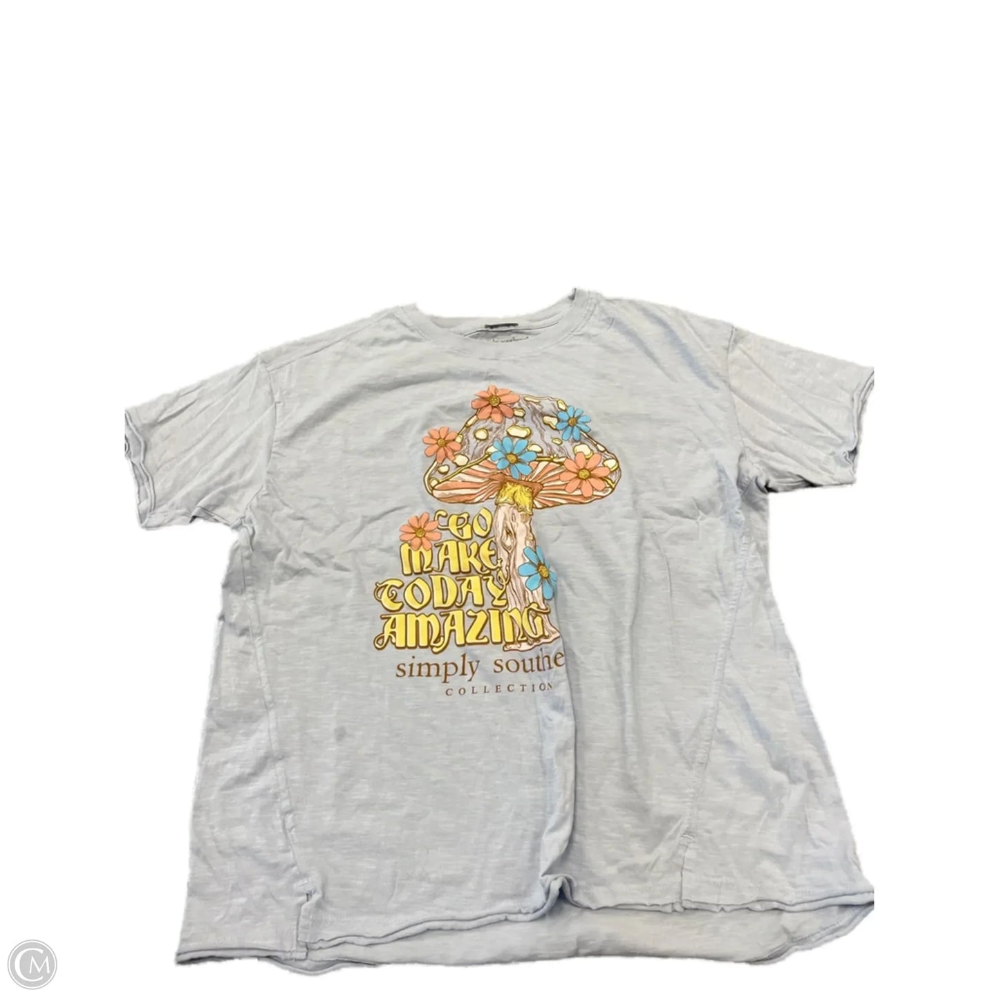 Top Short Sleeve By Simply Southern In Purple, Size: M