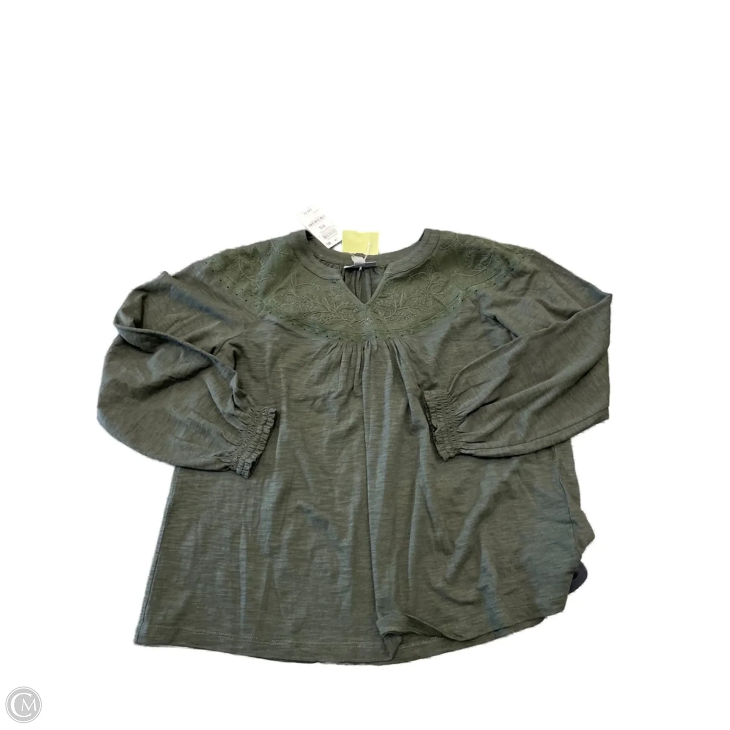 Top Long Sleeve By Style And Co Collection Women In Green, Size: S