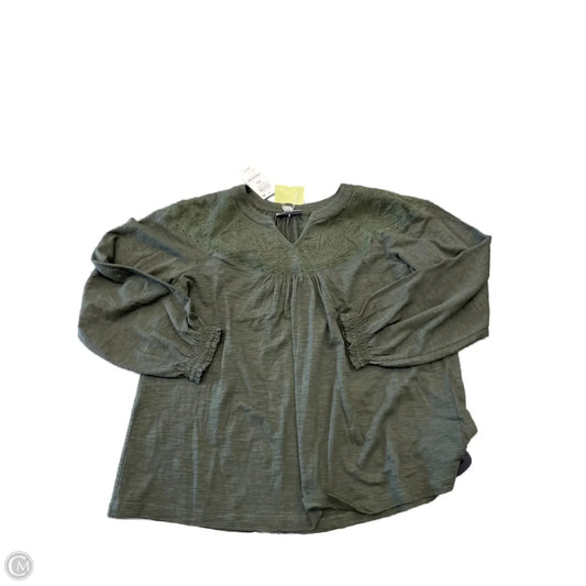 Top Long Sleeve By Style And Co Collection Women In Green, Size: S