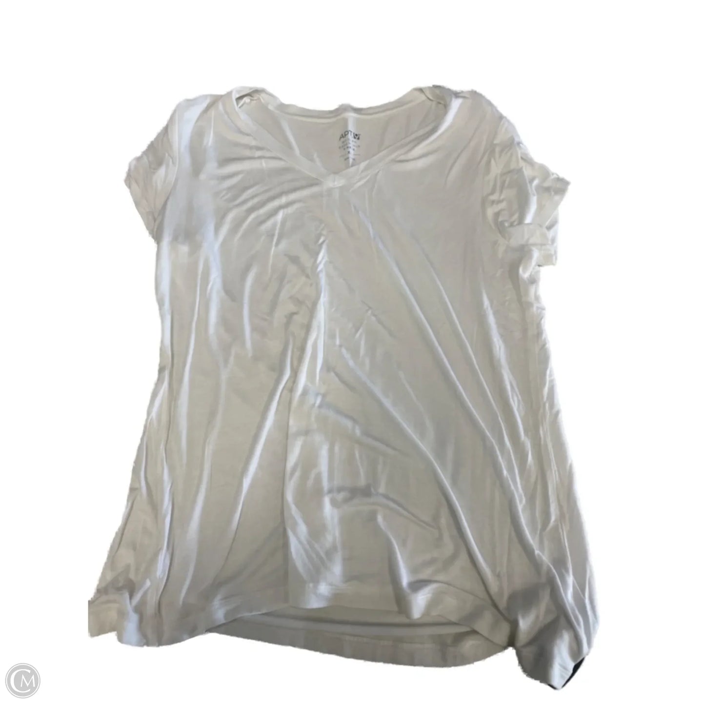 Top Short Sleeve By Apt 9 In Cream, Size: Xl