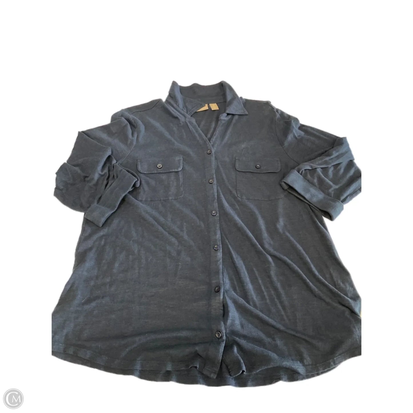 Top Long Sleeve By Chicos In Navy, Size: L