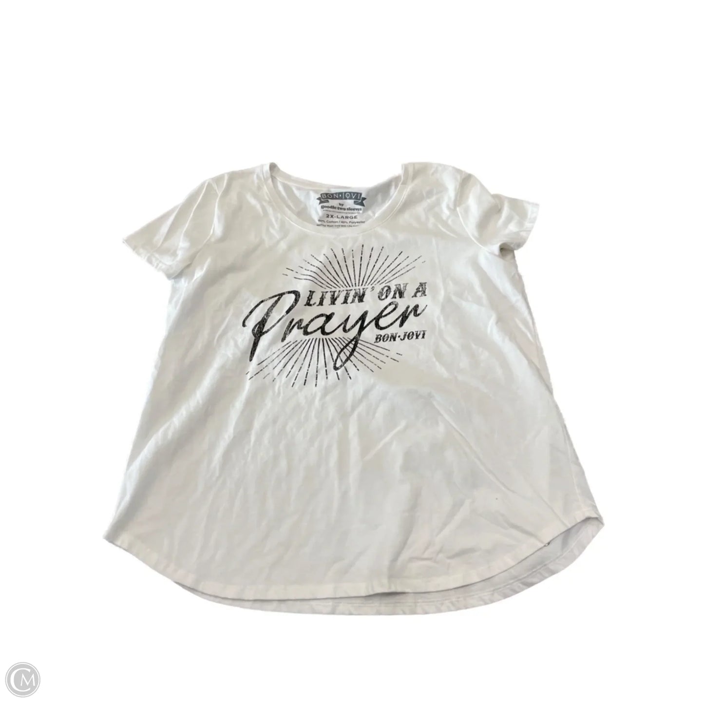 Top Short Sleeve By Cmc In White, Size: 2x