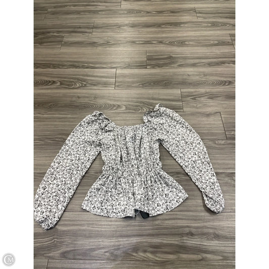 Blouse Long Sleeve By Nine West In Floral Print, Size: Xs