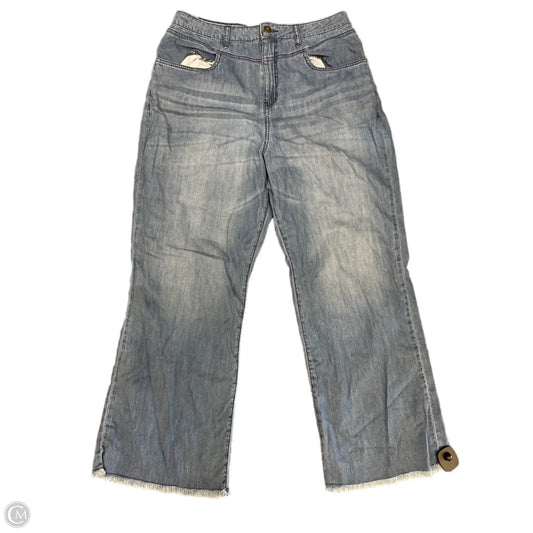 Jeans Wide Leg By Eshakti In Blue Denim, Size: 16