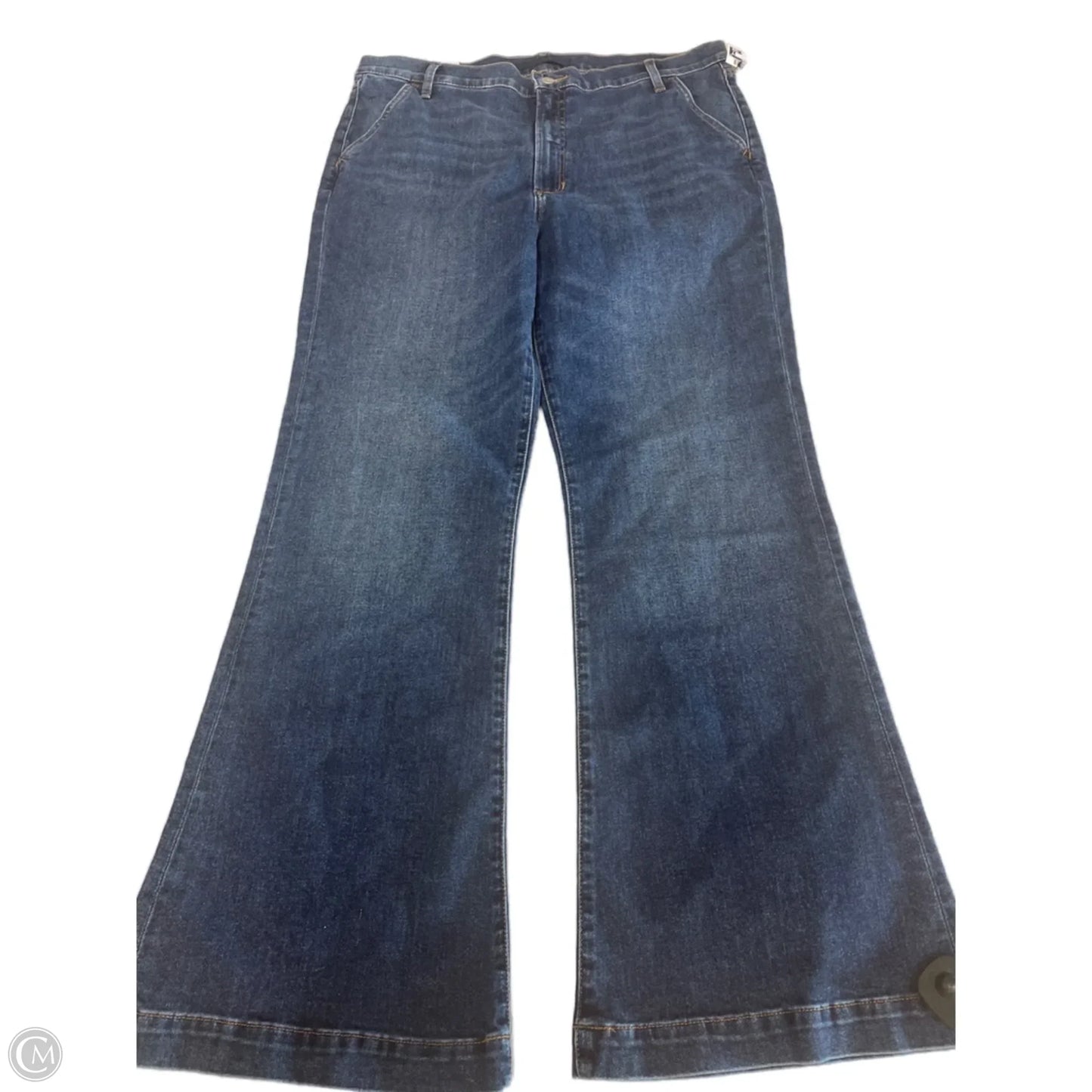 Jeans Flared By Clothes Mentor In Blue Denim, Size: 14