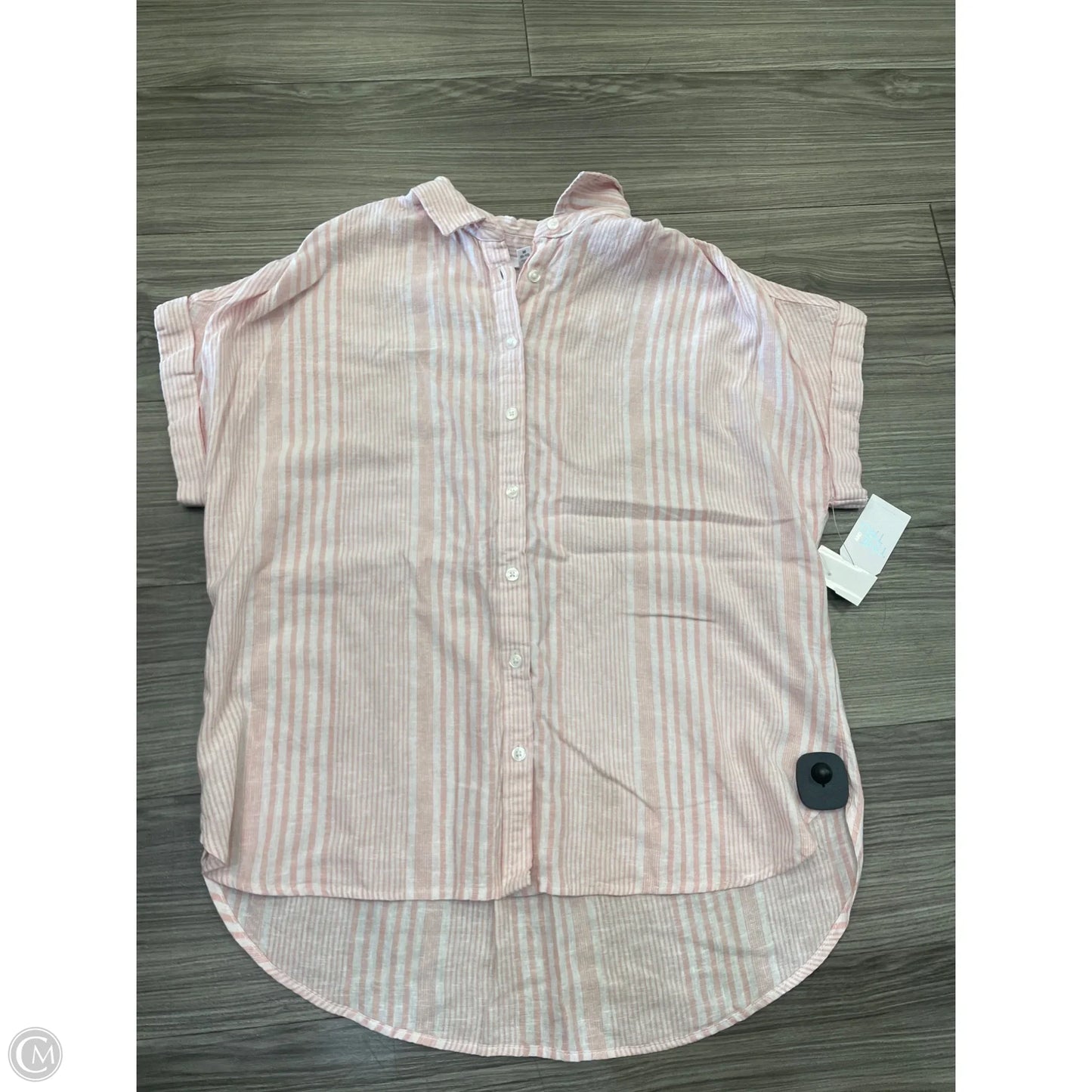 Top Short Sleeve By Time And Tru In Pink & White, Size: M