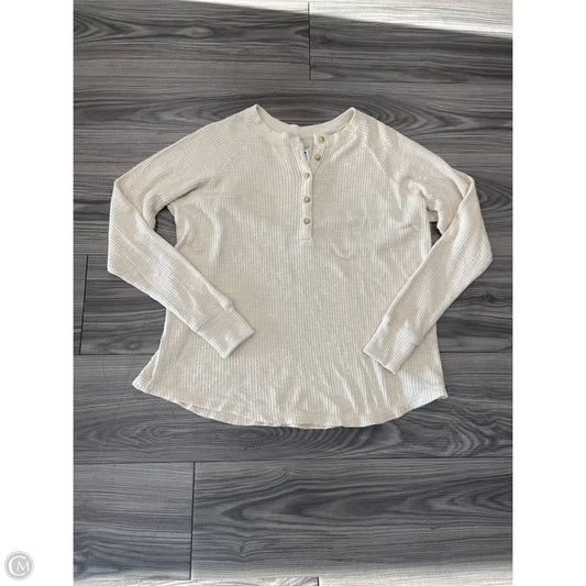 Top Long Sleeve By American Eagle In Cream, Size: Xs