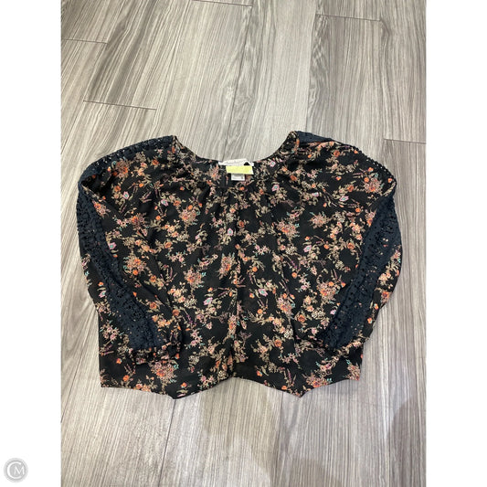 Top Long Sleeve By American Rag In Floral Print, Size: S