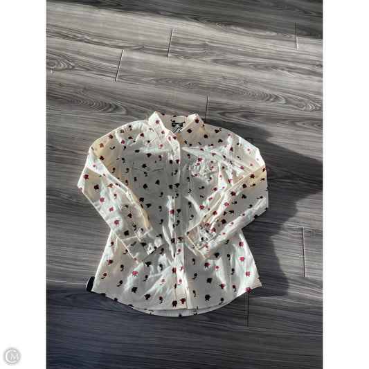 Top Long Sleeve By Wrangler In White, Size: L