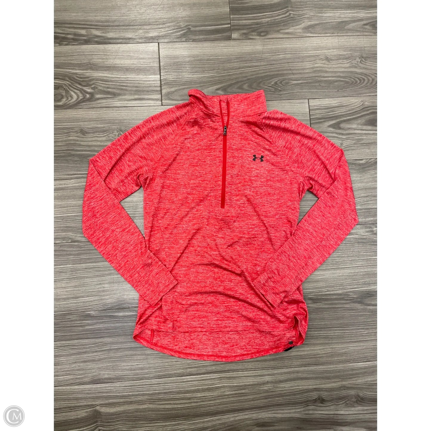Athletic Top Long Sleeve Collar By Nike In Red, Size: L