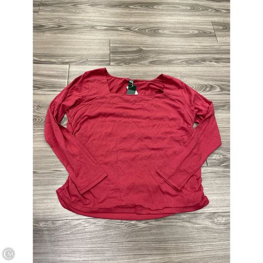 Top Long Sleeve Basic By Wild Fable In Red, Size: 3x