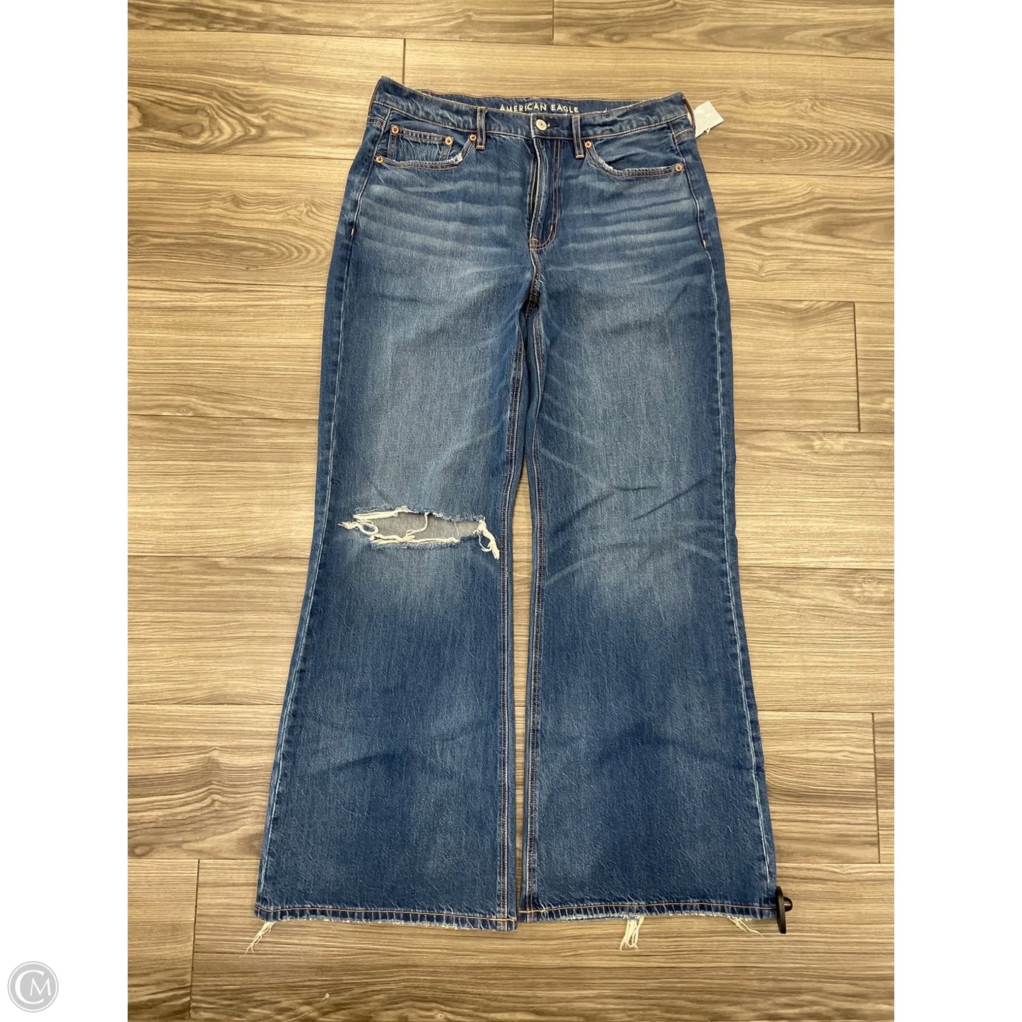 Jeans Flared By American Eagle In Blue Denim, Size: 10