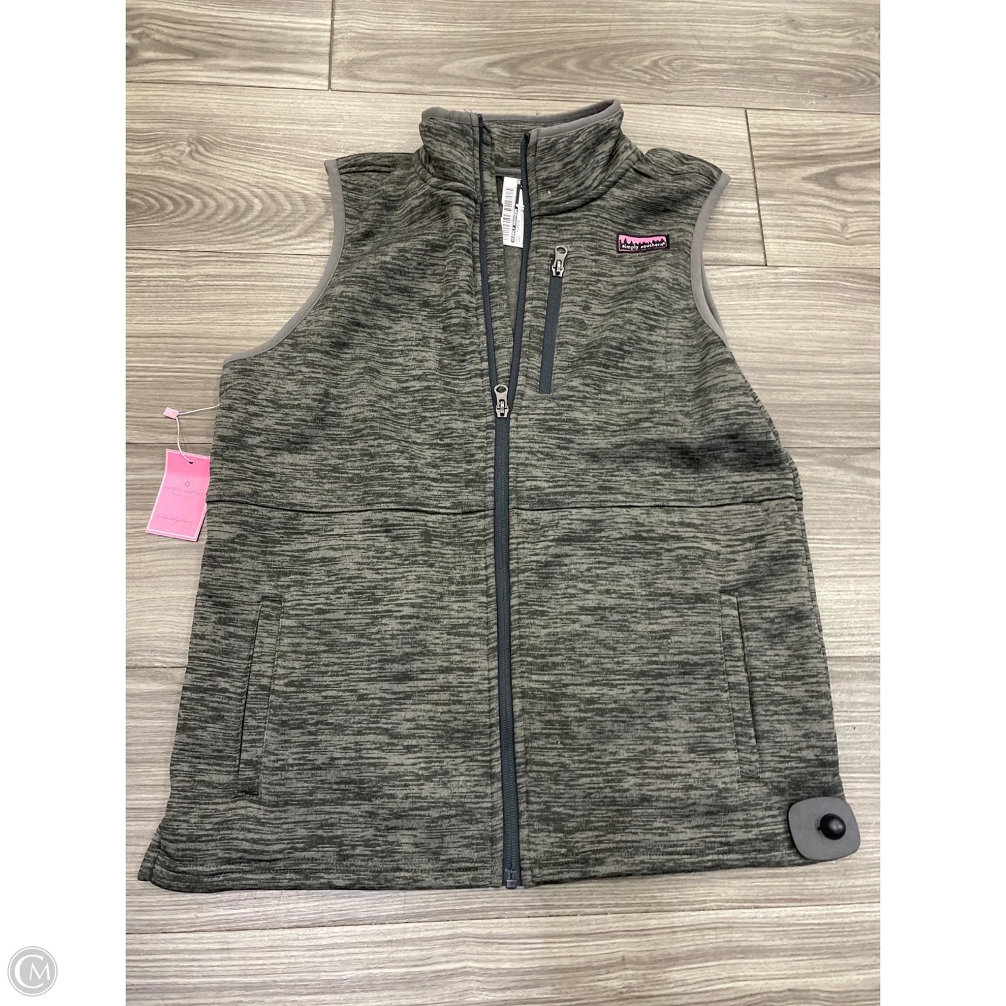 Vest Fleece By Simply Southern In Grey, Size: L