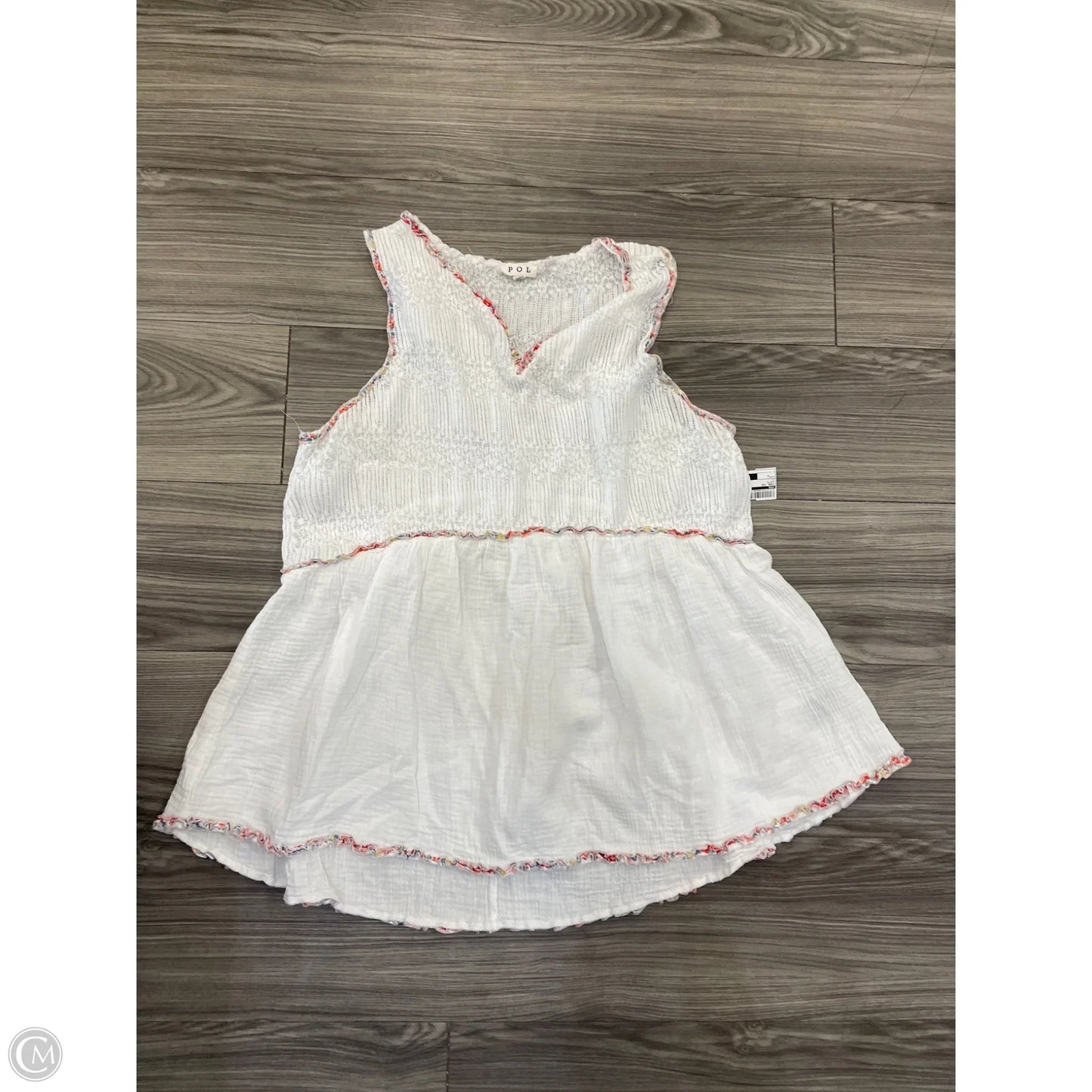 Tank Top By Pol In White, Size: L