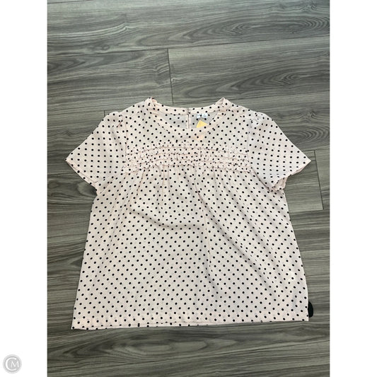 Top Short Sleeve By Elle In Polkadot Pattern, Size: Xl