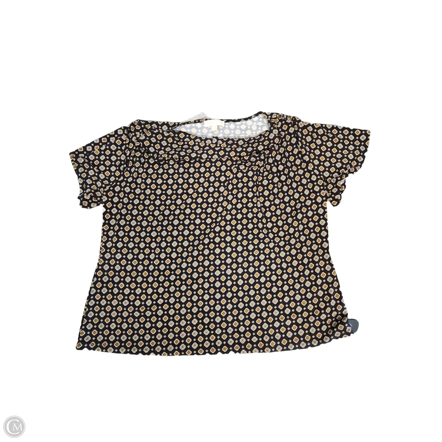 Top Short Sleeve By Michael By Michael Kors In Black & Gold, Size: 3x