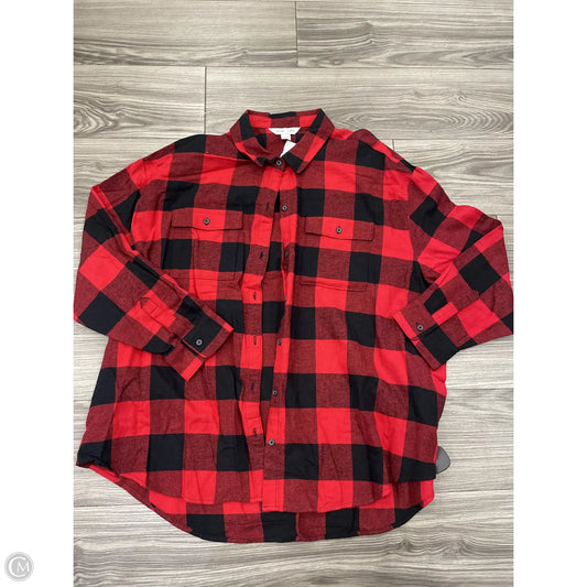 Top Long Sleeve By Old Navy In Plaid Pattern, Size: 2x