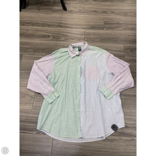 Top Long Sleeve By Gap In Striped Pattern, Size: Xl