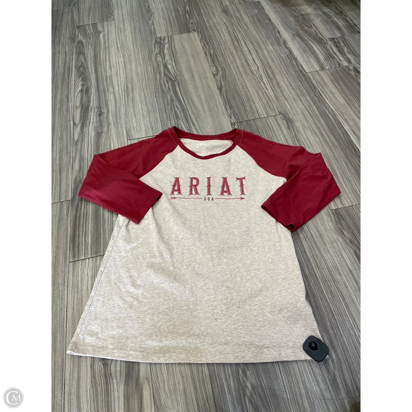 Top Long Sleeve By Ariat In Red & Tan, Size: L