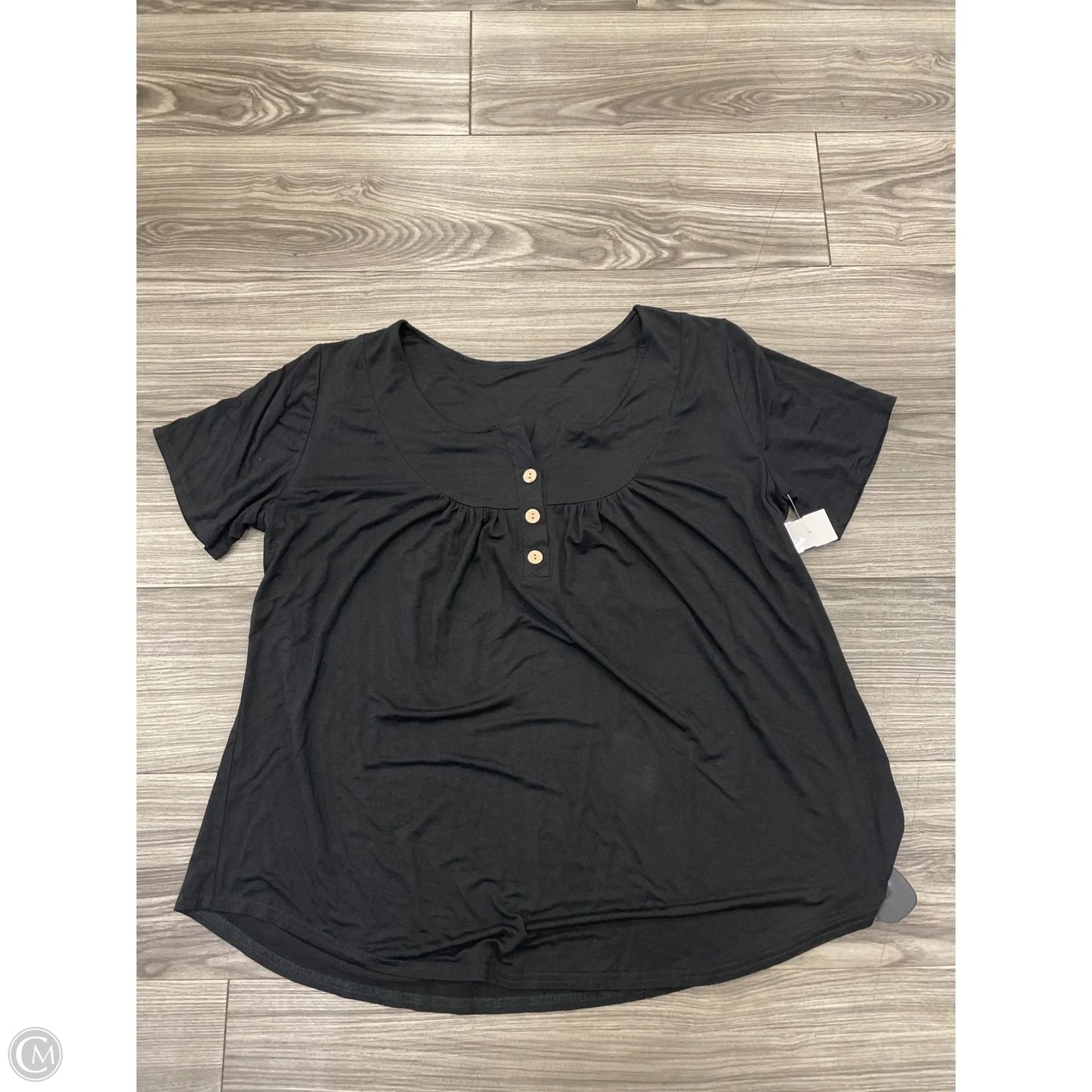 Top Short Sleeve By Clothes Mentor In Black, Size: 2x