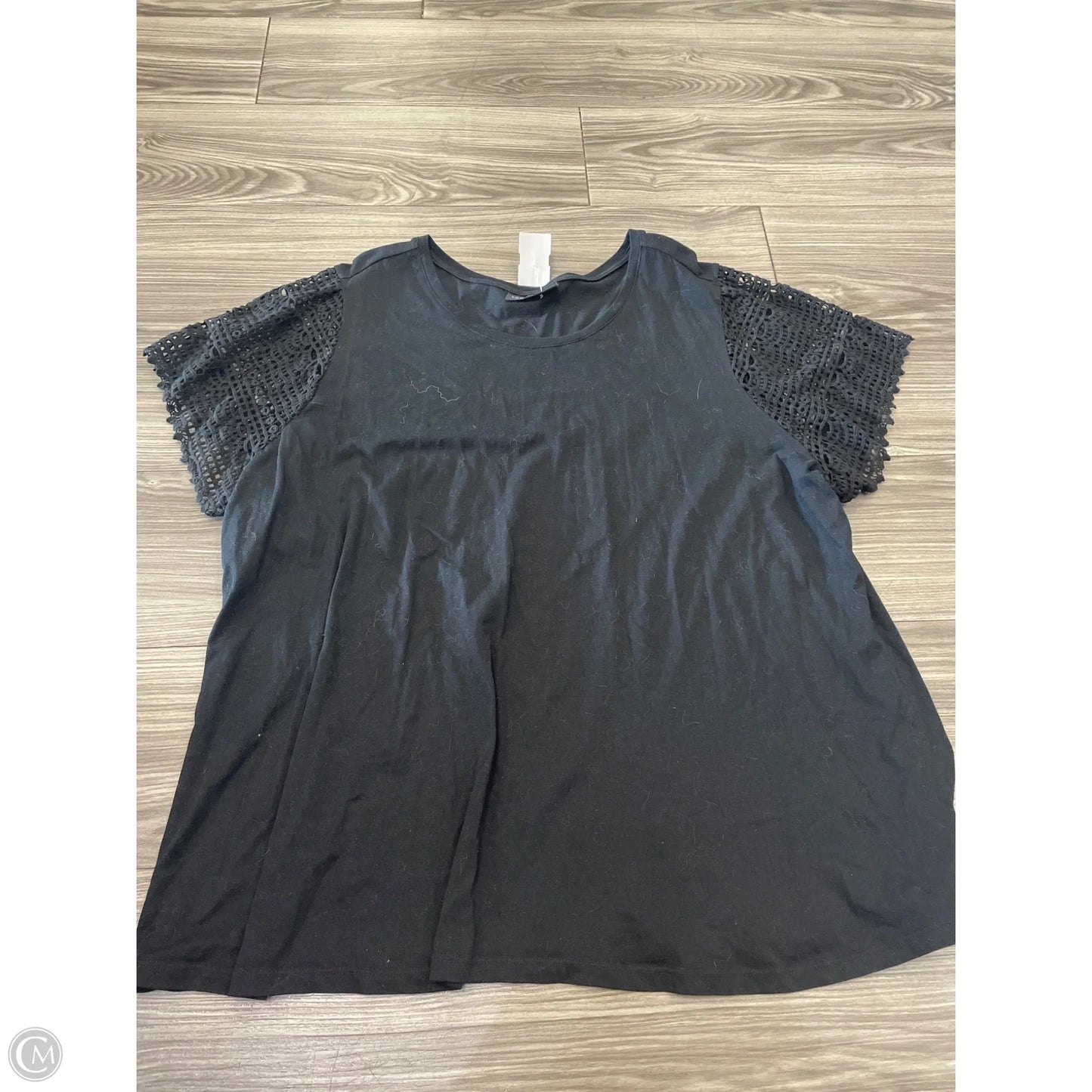 Top Short Sleeve By Lane Bryant In Black, Size: 2x