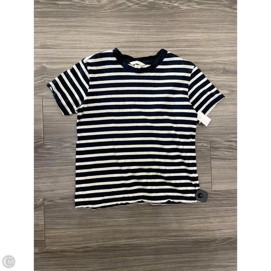 Top Short Sleeve By H&m In Striped Pattern, Size: S