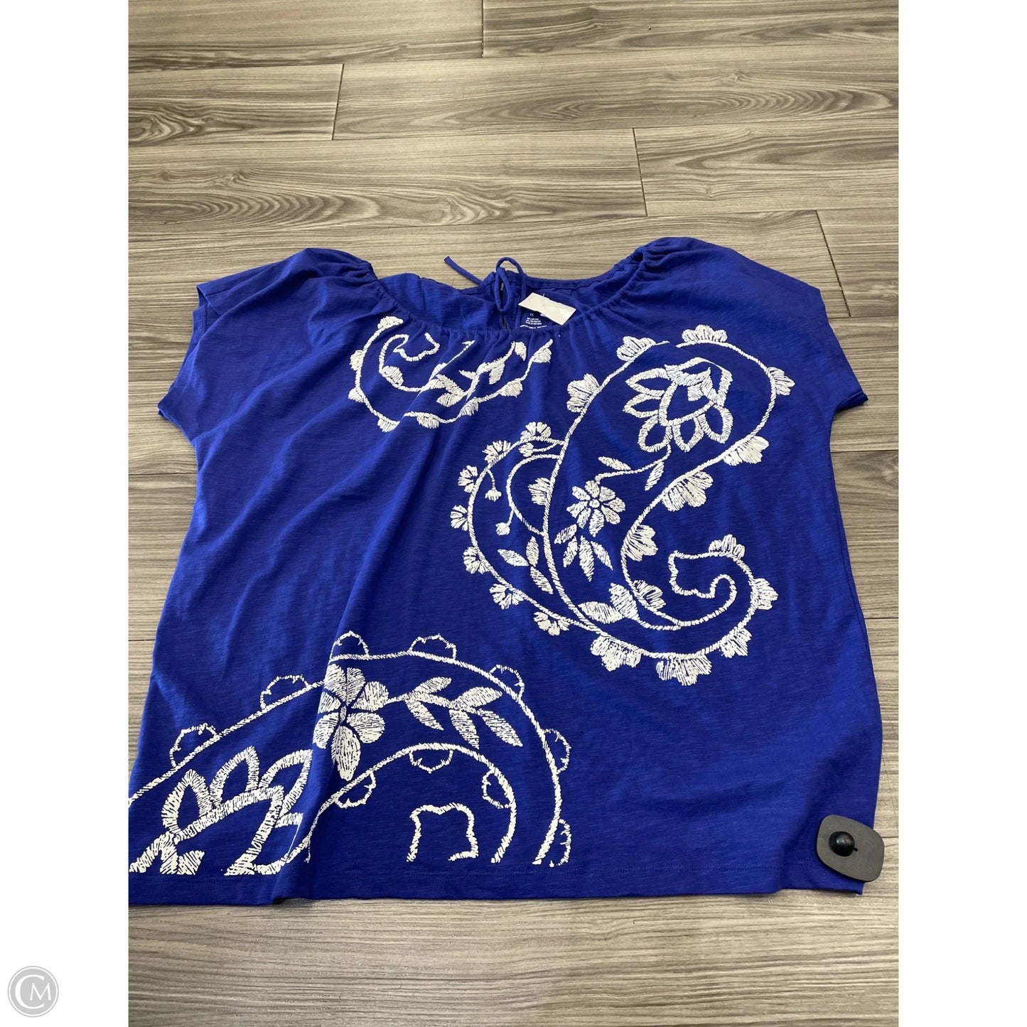 Top Short Sleeve By St Johns Bay In Blue, Size: 1x