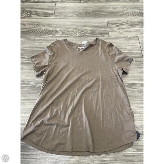 Top Short Sleeve By Logo In Brown, Size: M