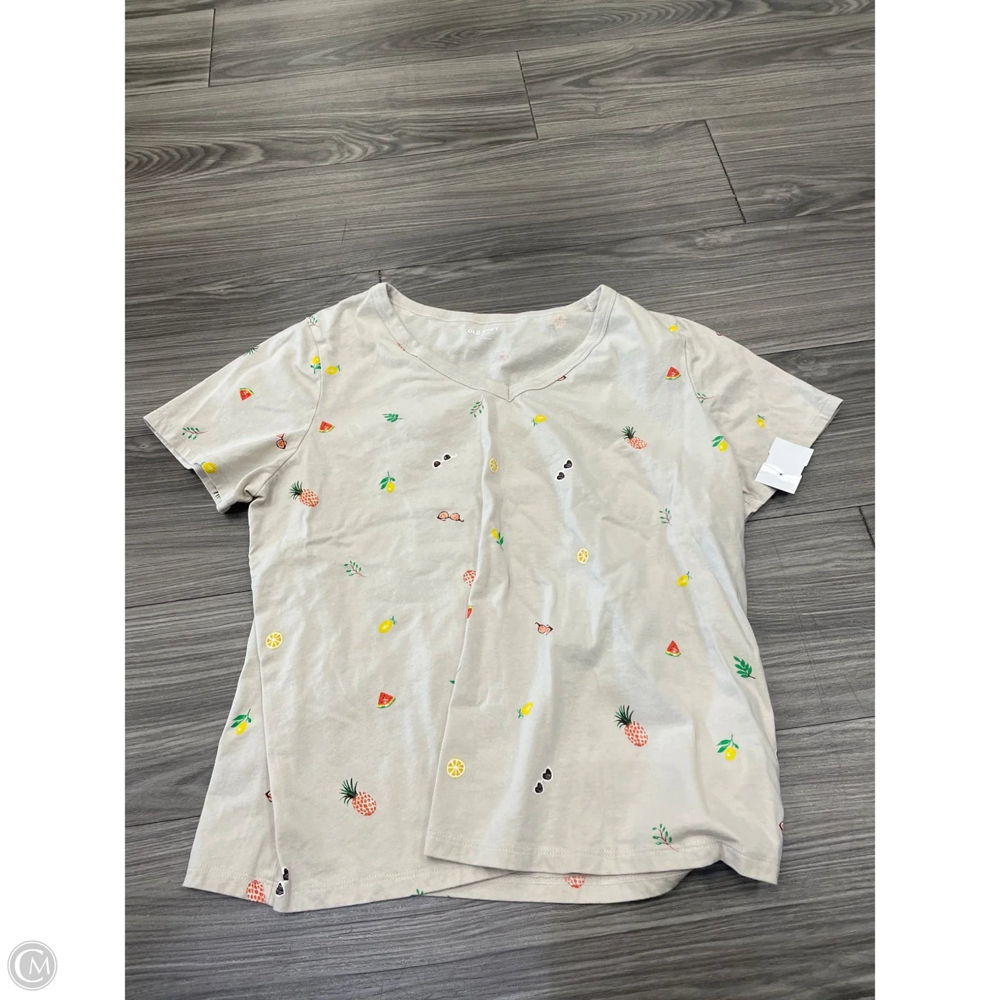 Top Short Sleeve By Old Navy In Tan, Size: L