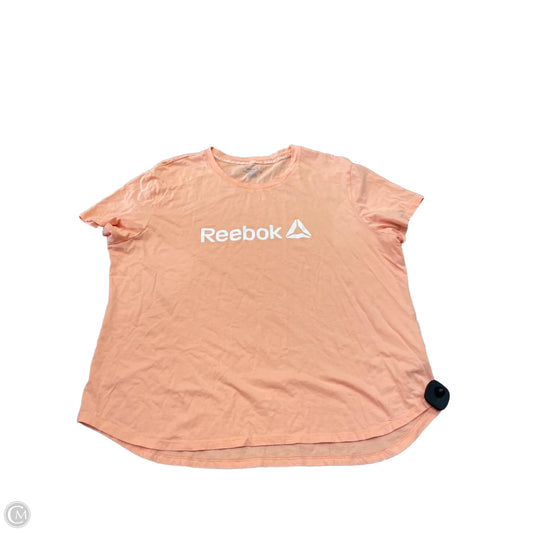 Athletic Top Short Sleeve By Reebok In Coral, Size: 3x