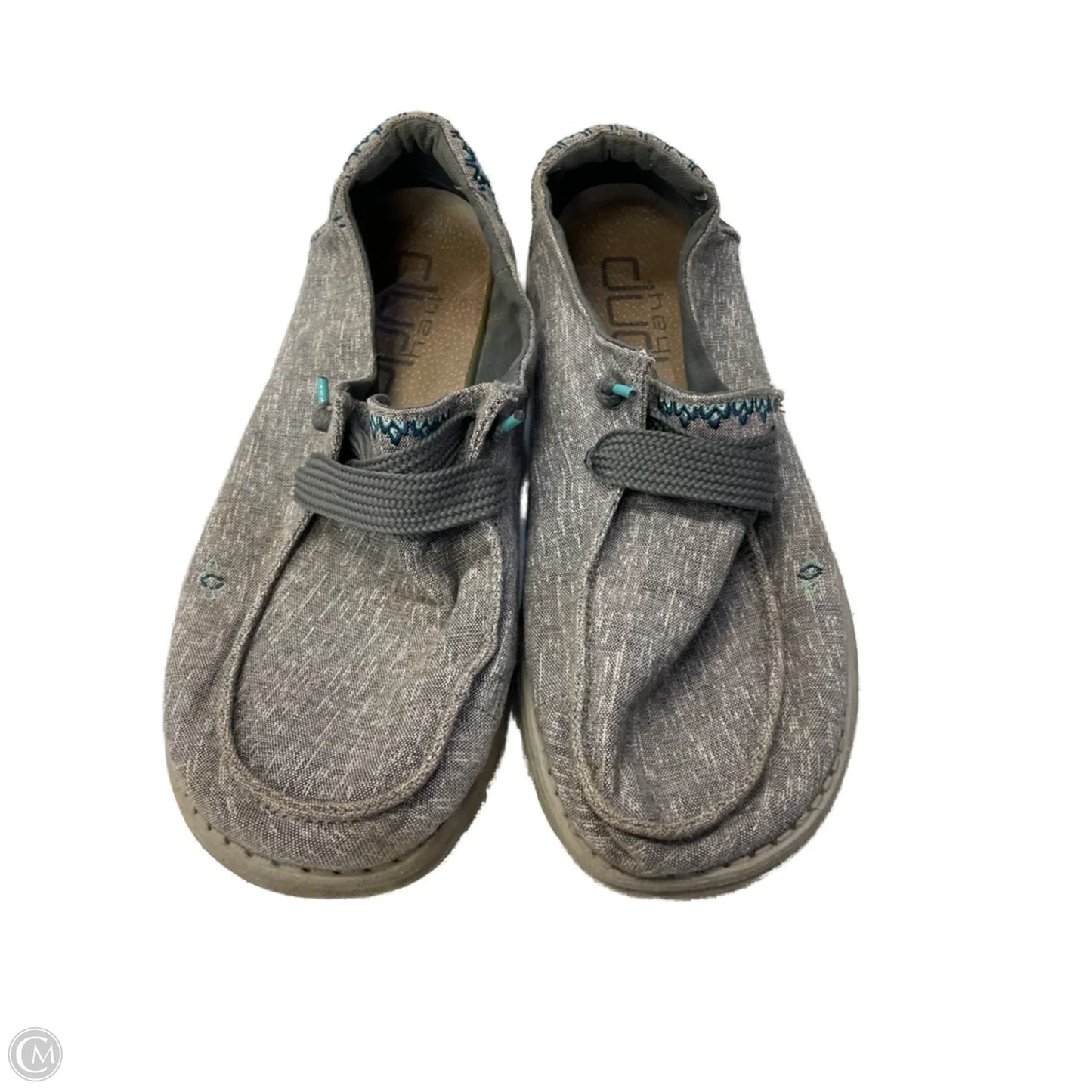 Shoes Flats By Hey Dude In Grey, Size: 10