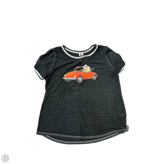 Top Short Sleeve By Cato In Black, Size: L
