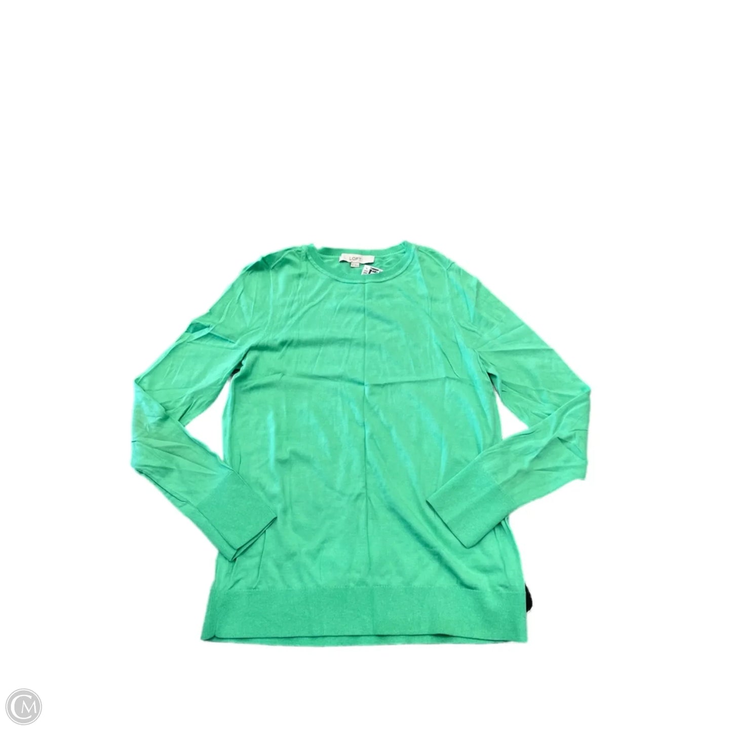 Top Long Sleeve Basic By Loft In Green, Size: M