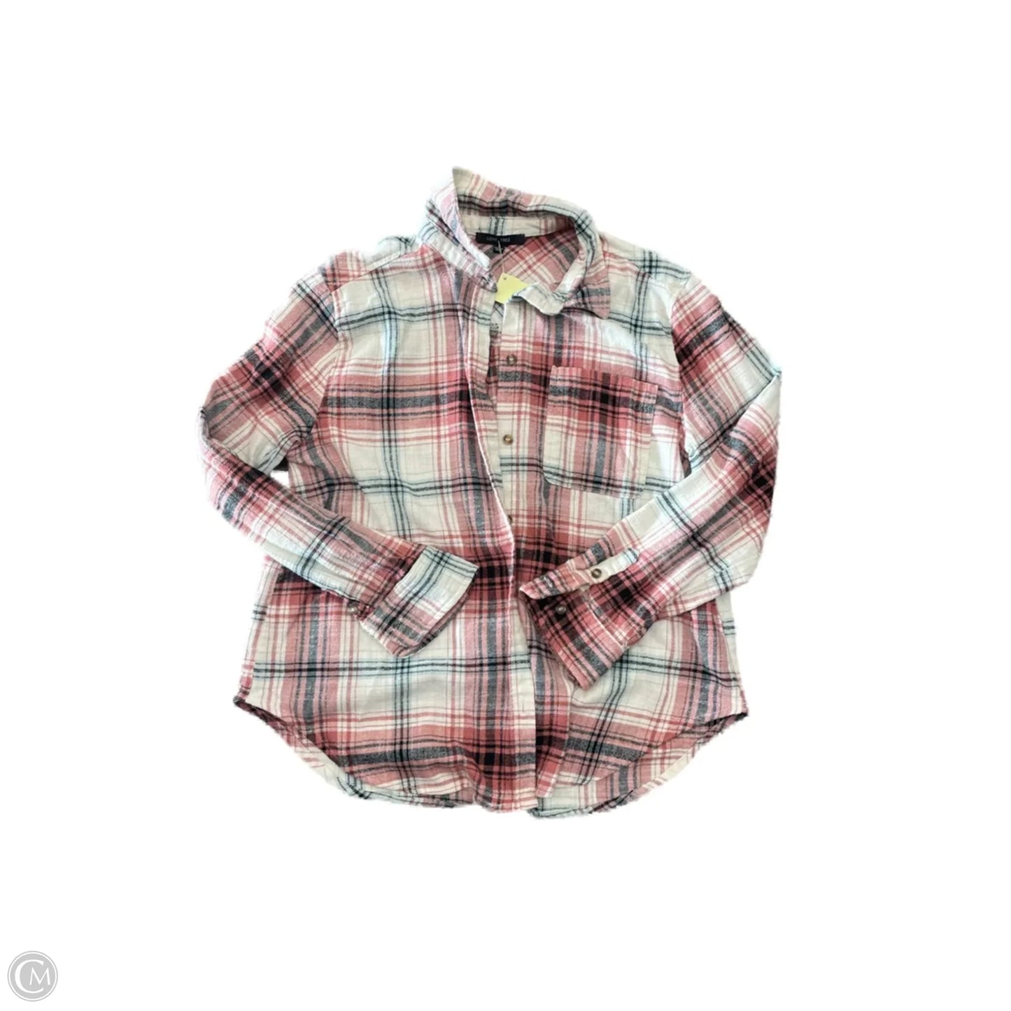 Top Long Sleeve By Love Tree In Plaid Pattern, Size: S