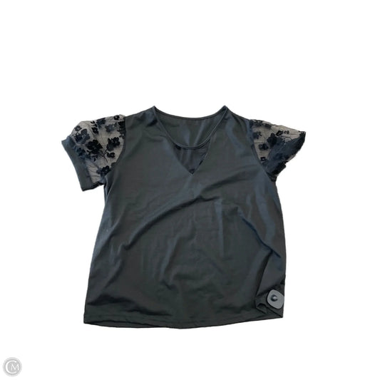 Top Short Sleeve Basic By Shein In Black, Size: Xl