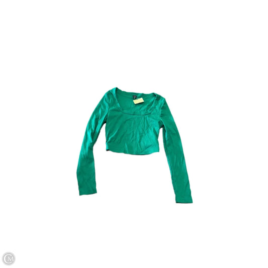 Top Long Sleeve Basic By Shein In Green, Size: S