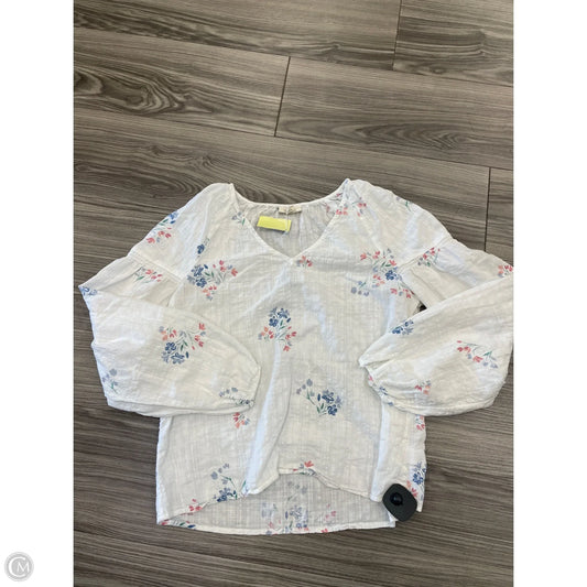 Top Long Sleeve Basic By Ana In White, Size: S