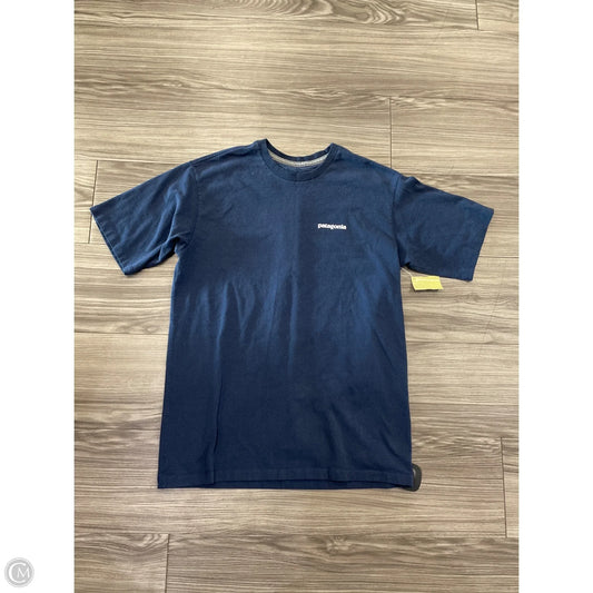 Top Short Sleeve By Patagonia In Navy, Size: S