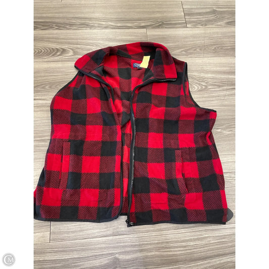 Vest Fleece By Chaps In Plaid Pattern, Size: 2x