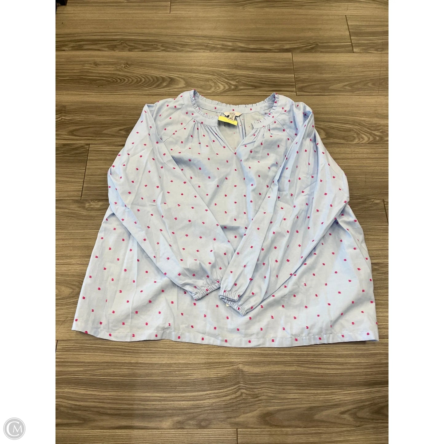 Top Long Sleeve Basic By Croft And Barrow In Blue, Size: 2x