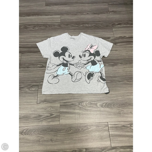 Top Short Sleeve By Disney In Grey, Size: Xl