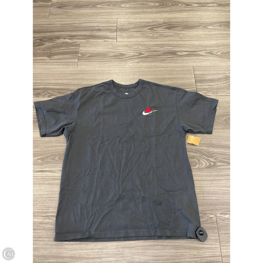 Athletic Top Short Sleeve By Nike In Grey, Size: M