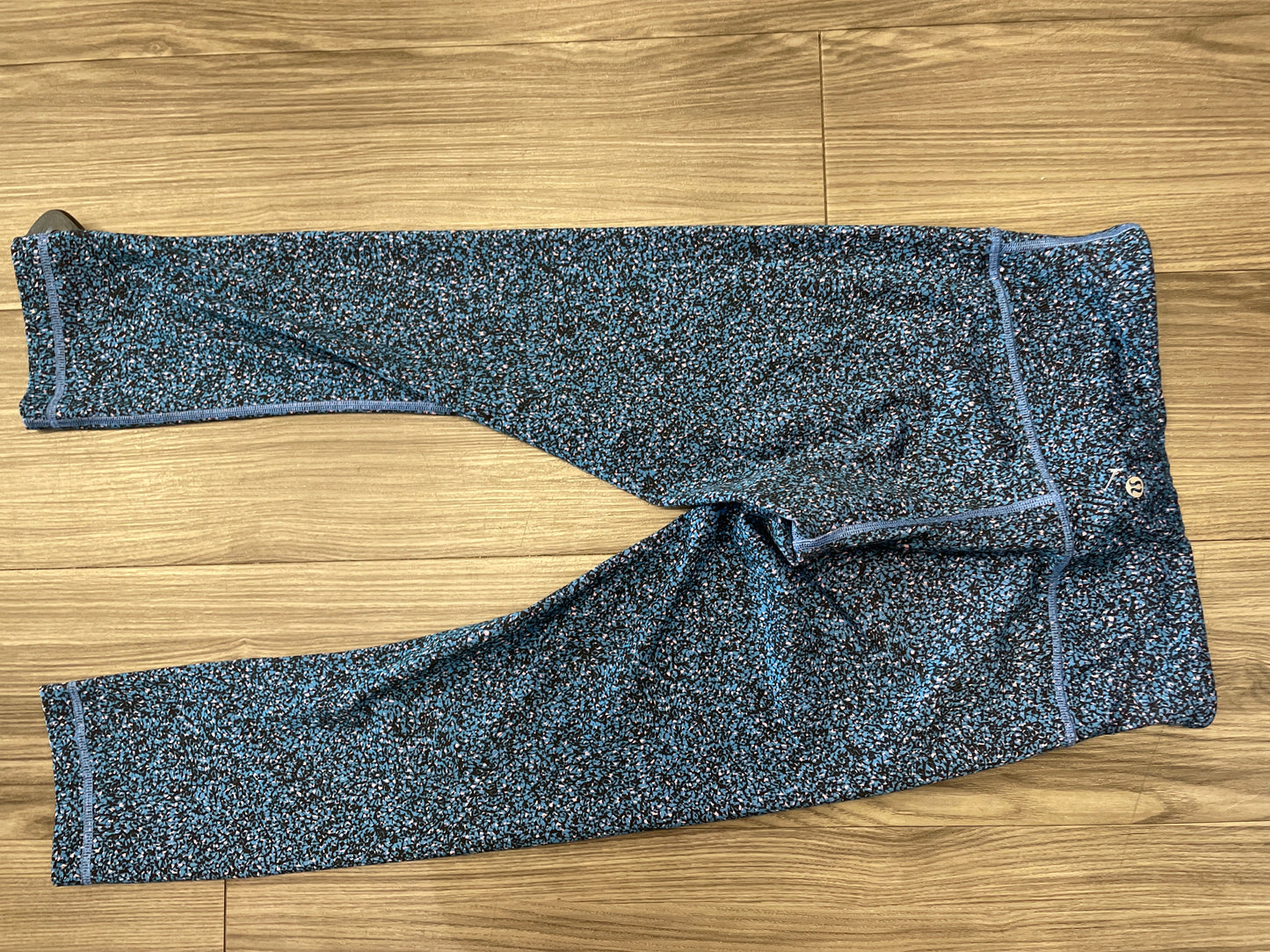 Athletic Capris By Lululemon In Blue & Pink, Size: 6