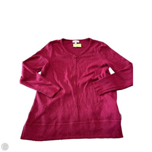 Top Long Sleeve By Clothes Mentor In Red, Size: M