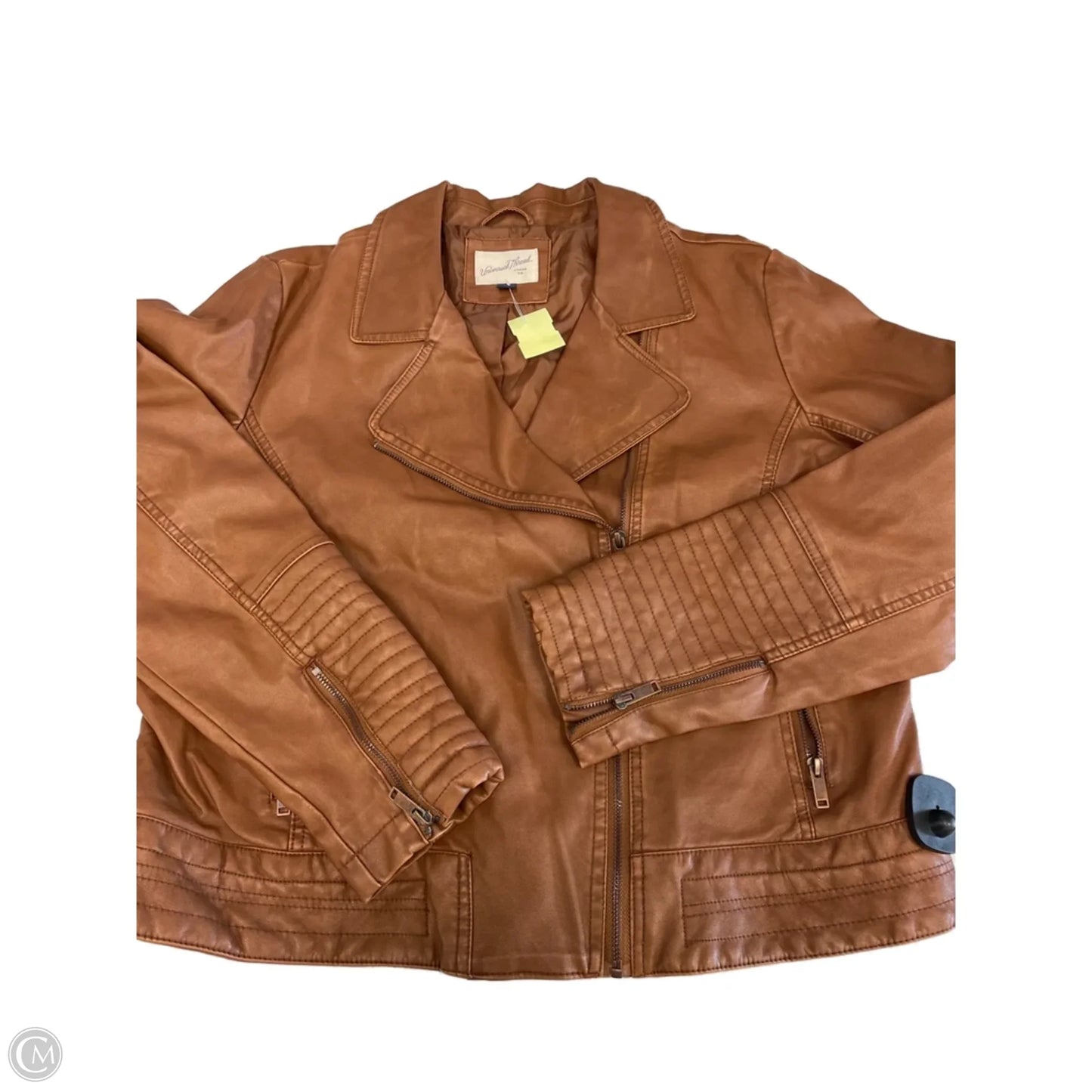 Jacket Moto Leather By Universal Thread In Brown, Size: Xxl